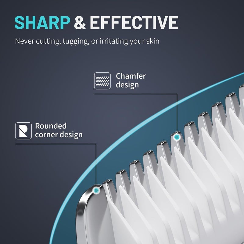 pritech Manscape Body Hair Trimmer for Men - Waterproof Pubic Hair Ball Trimmer, Ceramic Blade Electric Body Shavers for Men with USB-C Charging, Wet & Dry Use & Nick-Free Design, Sensitive Skin Safe - Image 2